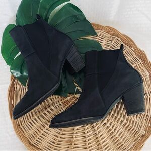 Paul Green Austria Black Leather Jules Block Heel Ankle Boots Austria Size 7-1/2